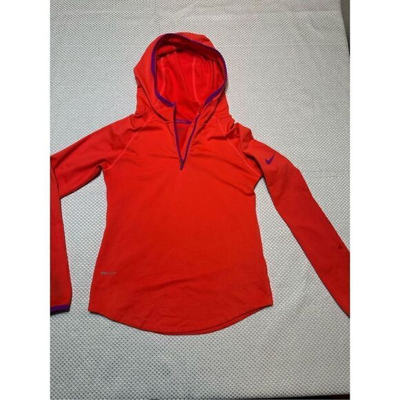 Nike pro orange kids hoodie (has flaws) size M - Picture 1 of 9